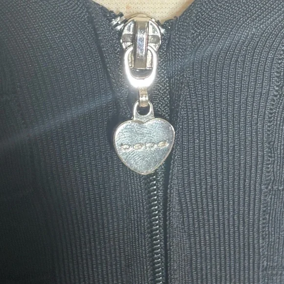 Bebe Black Ribbed Knit Dress - Picture 6 of 8